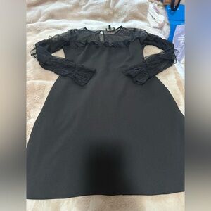 Kensie Black Long Sleeve Dress with Lace Detail 6